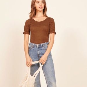 Reformation Priyah Top in Brown